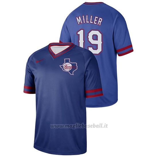 Maglia Baseball Hombre Texas Rangers Shelby Miller Cooperstown Coleccion Legend Blu